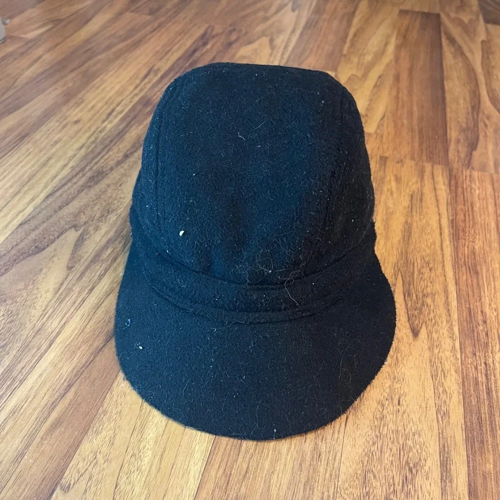 Black Newsboy Cap Hat One Size Wool Blend Baker Boy Cabbie Flat Cap Unisex
